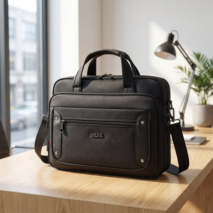 Torba na laptopa z płótna z wieloma kieszeniami i regulowanym paskiem – pasuje do laptopów o przekątnej od 14 do 19 cali 1