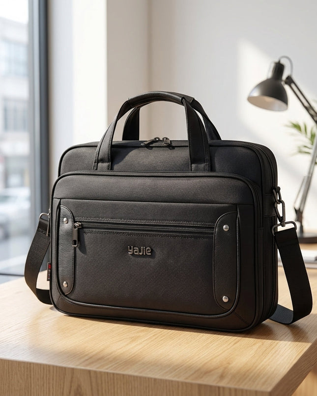 Torba na laptopa z płótna z wieloma kieszeniami i regulowanym paskiem – pasuje do laptopów o przekątnej od 14 do 19 cali 1