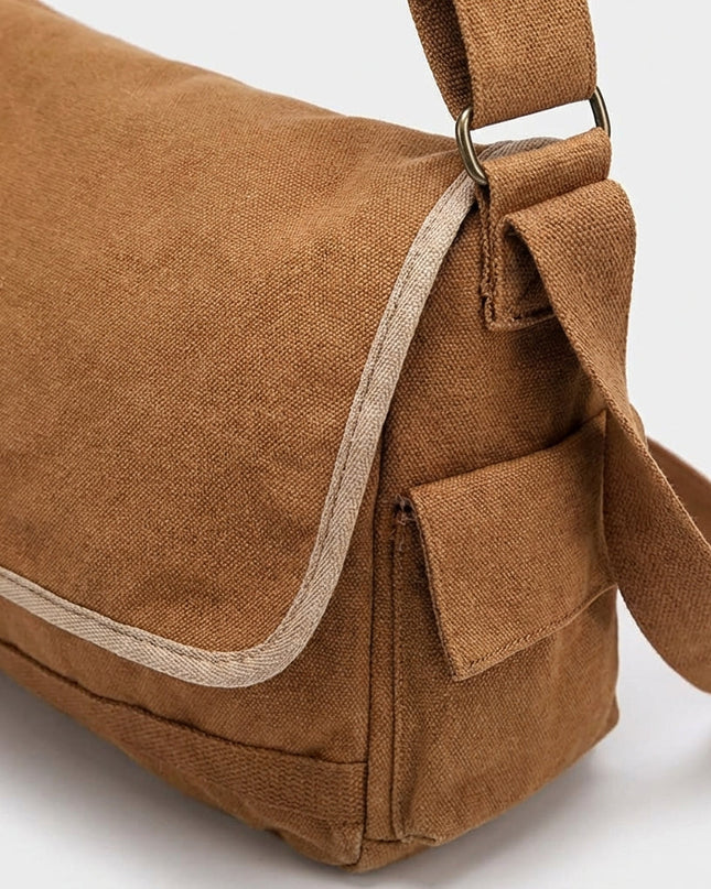Torba na ramię z płótna z regulowanym paskiem – trwały design w stylu vintage dla kobiet – kolor czarny 3
