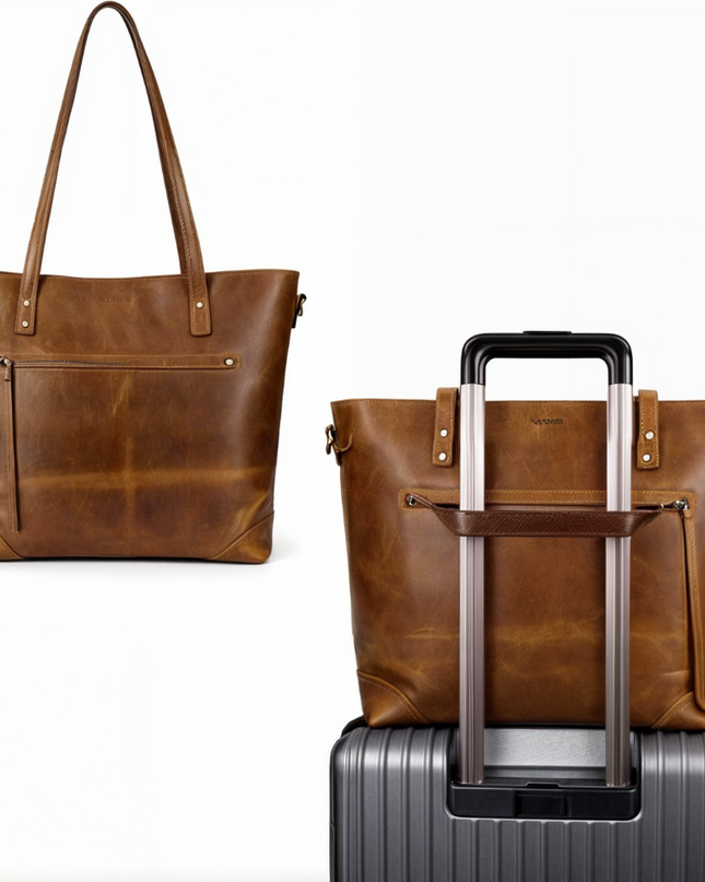 Torba na ramię ze skóry w stylu vintage z regulowanym paskiem – pojemna torba na ramię na co dzień 3
