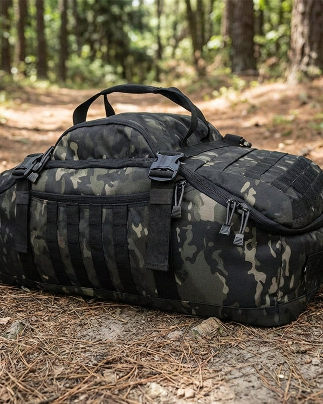 Torba podróżna z mocowaniem Molle – plecak konwertowalny, torba na ramię i torba na zakupy – wytrzymała tkanina 1000D, regulowany rozmiar, pojemność 40–80 l 1