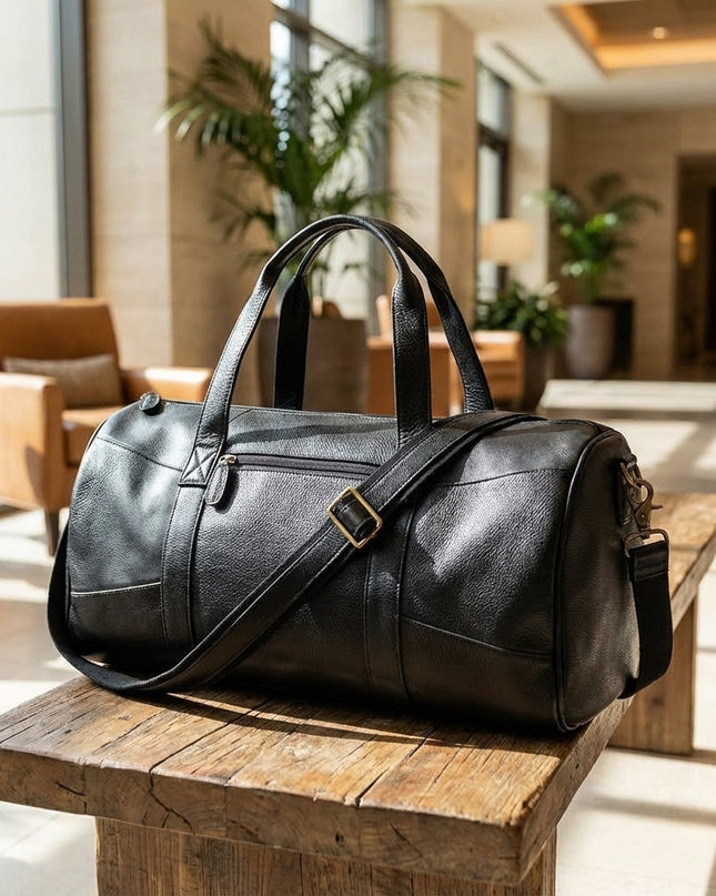 Torba podróżna z regulowanym paskiem na ramię i inteligentną organizacją – elegancki czarny design dla kobiet 2