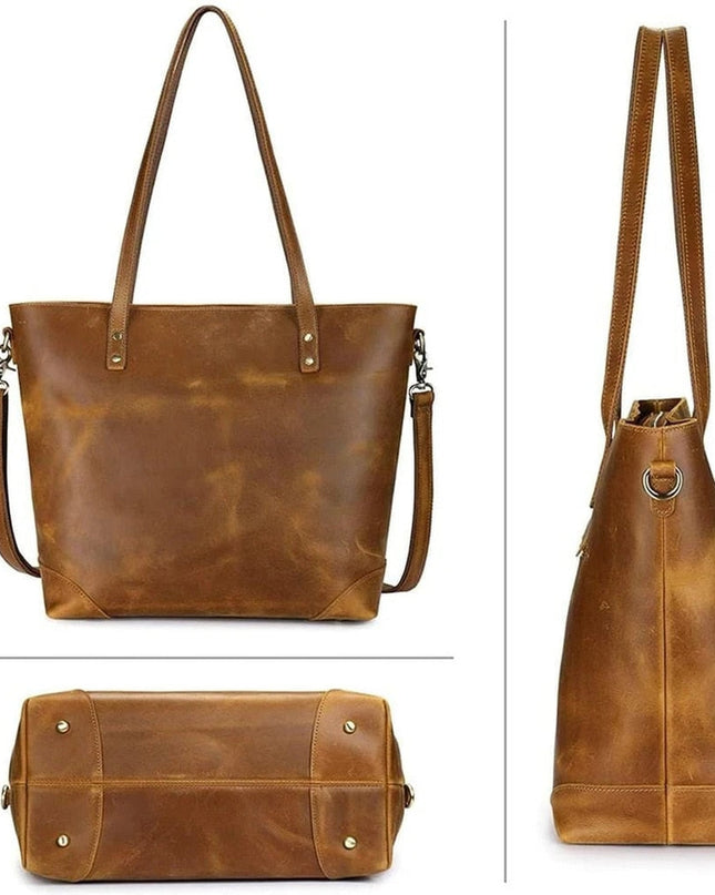 Torba typu tote w stylu vintage o dużej pojemności z wszechstronnymi możliwościami noszenia – materiał PU 5