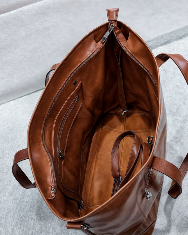 Torba typu tote w stylu vintage o dużej pojemności z wszechstronnymi możliwościami noszenia – materiał PU 6