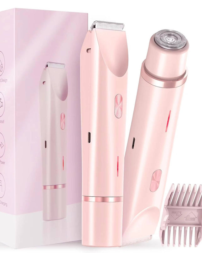 Trymer do włosów łonowych z podwójną głowicą i funkcją wodoodporności – delikatna i cicha praca do pielęgnacji ciała i twarzy 2