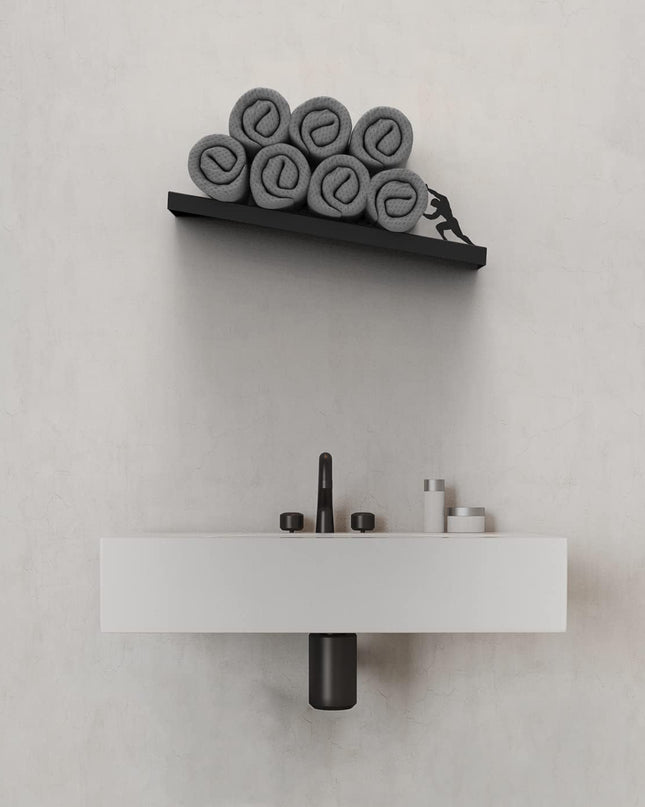 Uchwyt na Papier Toaletowy Czarny Bez Wiercenia – Wysokiej Jakości Stalowy Wieszak do Łazienki 2