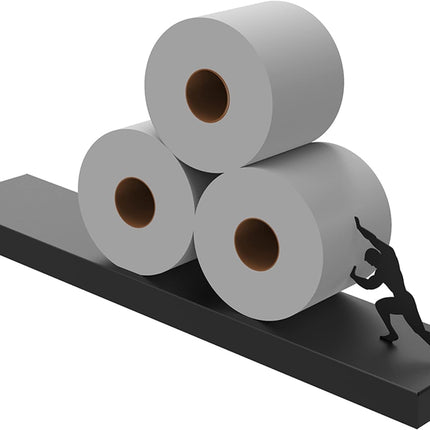 Uchwyt na Papier Toaletowy Czarny Bez Wiercenia – Wysokiej Jakości Stalowy Wieszak do Łazienki 3