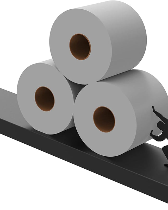 Uchwyt na Papier Toaletowy Czarny Bez Wiercenia – Wysokiej Jakości Stalowy Wieszak do Łazienki 3