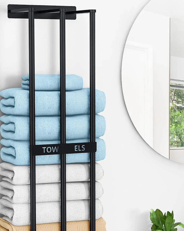 Uchwyt na ręczniki – oszczędzający miejsce uchwyt na ręczniki, który pozwoli zachować porządek w łazience – kompaktowy i stylowy schowek na ręczniki 2