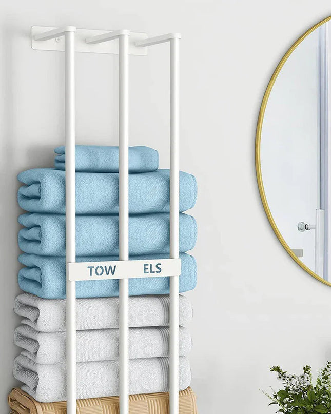 Uchwyt na ręczniki – oszczędzający miejsce uchwyt na ręczniki, który pozwoli zachować porządek w łazience – kompaktowy i stylowy schowek na ręczniki 3