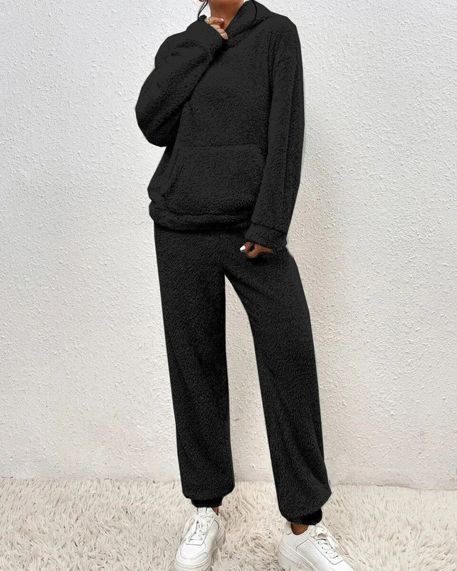 Ultramiękki dres Teddy – wygodny komplet z kapturem – idealnie miękki damski komplet wypoczynkowy 6