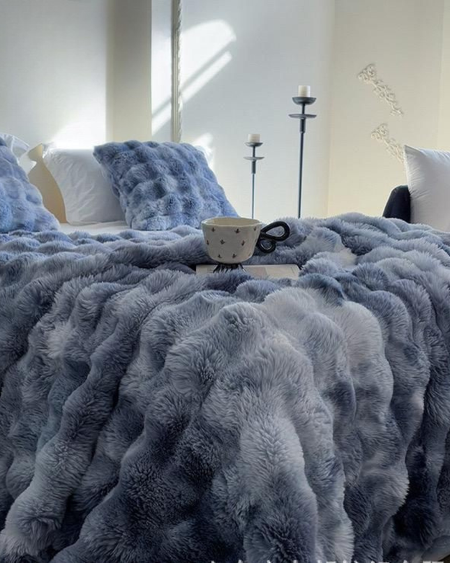 Ultramiękki koc termiczny Tie-Dye 180 x 200 cm – idealny na sofę i łóżko, miękki materiał Minky, można prać w pralce 0