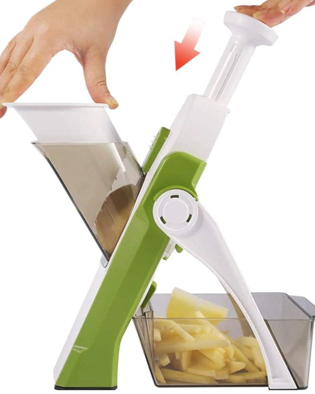 Vegetable Cutter with Safe Blade Design for Slicing, Dicing, and Grating – Durable Stainless Steel and BPA-Compliant ABS 0