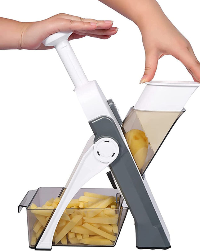 Vegetable Cutter with Safe Blade Design for Slicing, Dicing, and Grating – Durable Stainless Steel and BPA-Compliant ABS 1