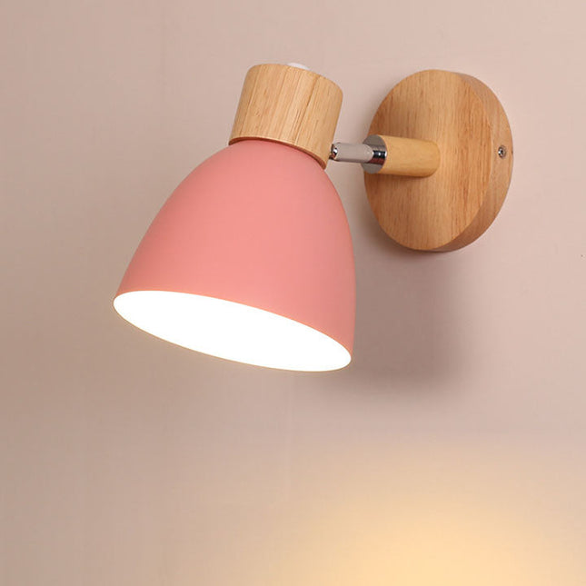 Wall Lamp with Conical Wooden Shade and Metal Frame – Modern Minimalist Design for Indoor Use 7