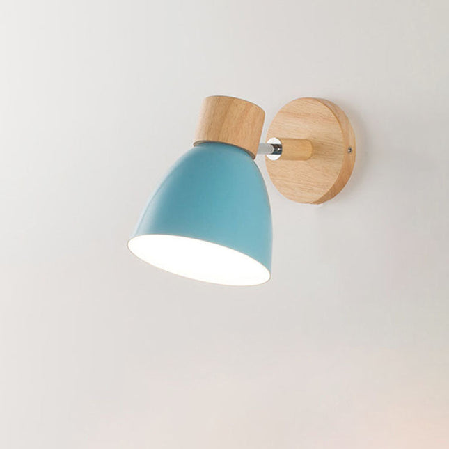Wall Lamp with Conical Wooden Shade and Metal Frame – Modern Minimalist Design for Indoor Use 9