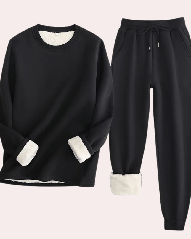 WarmChic - Miękki polarowy komplet wypoczynkowy - Bluza i spodnie dresowe dla przytulnego relaksu 1