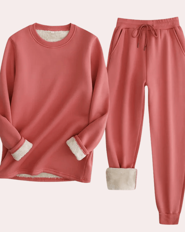 WarmChic - Miękki polarowy komplet wypoczynkowy - Bluza i spodnie dresowe dla przytulnego relaksu 3