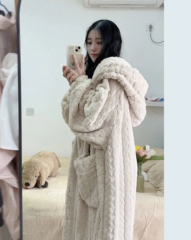 WarmHug - Pluszowy szlafrok z kapturem - Luksusowy i wygodny szlafrok damski 2