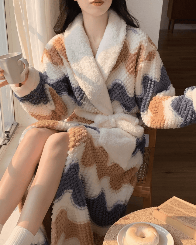 WarmteChic | Luksusowy aksamitny szlafrok warstwowy dla kobiet 0