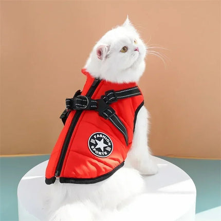 Waterproof Dog Coat with Integrated Reflective Harness and Fleece Lining – 2-in-1 Design for Cold and Rainy Weather 3