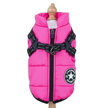 Waterproof Dog Coat with Integrated Reflective Harness and Fleece Lining – 2-in-1 Design for Cold and Rainy Weather 5