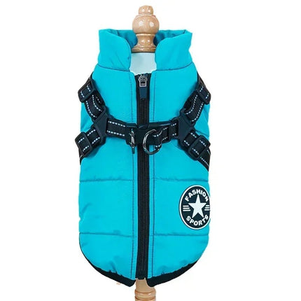 Waterproof Dog Coat with Integrated Reflective Harness and Fleece Lining – 2-in-1 Design for Cold and Rainy Weather 6