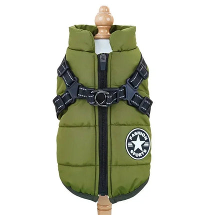 Waterproof Dog Coat with Integrated Reflective Harness and Fleece Lining – 2-in-1 Design for Cold and Rainy Weather 7