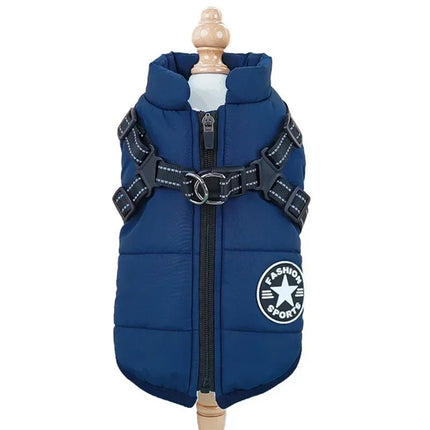 Waterproof Dog Coat with Integrated Reflective Harness and Fleece Lining – 2-in-1 Design for Cold and Rainy Weather 8