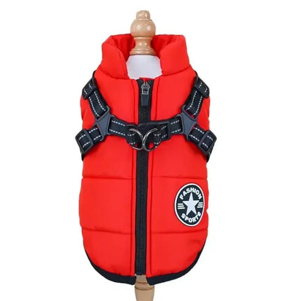 Waterproof Dog Coat with Integrated Reflective Harness and Fleece Lining – 2-in-1 Design for Cold and Rainy Weather 9