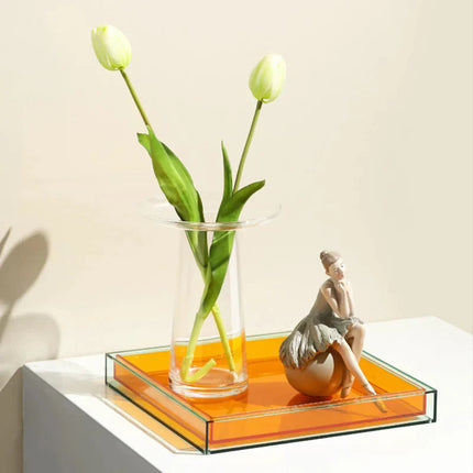 Wielokolorowa taca akrylowa – nowoczesny, kwadratowy design, łatwa w utrzymaniu i wielofunkcyjna, 25 cm 6