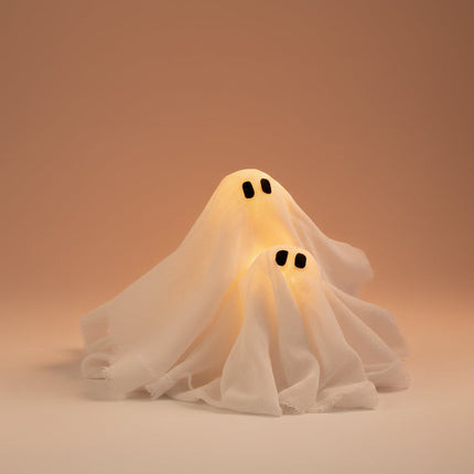 Wieniec na Halloween z LED Duchami, dekoracja na drzwi z zasilaniem bateryjnym, idealny do stworzenia str 3
