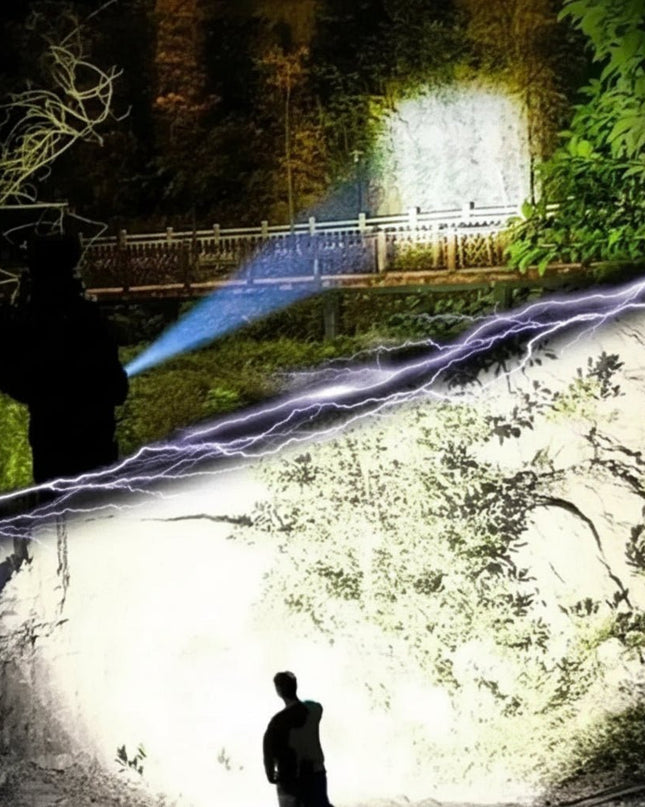 Wodoodporna Latarka LED 100 000 Lumenów, Mocna Latarka Akumulatorowa do Użytku Warsztatowego i na Zewnątrz 5