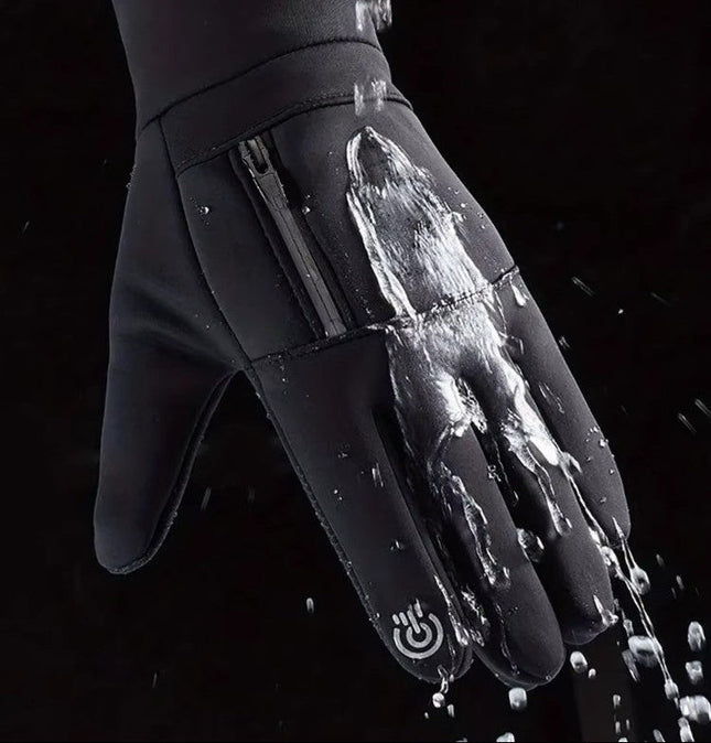 Wodoodporne Rękawice Zimowe z Ciepłą Wyściółką – Ergonomiczne, Kompatybilne z Ekranem Dotykowym, Czarny 3