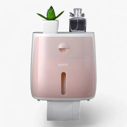 Wodoodporny Uchwyt na Papier Toaletowy z Dodatkowym Schowkiem – Uchwyt Bez Wiercenia, Nowoczesny i Funkcjonalny 11