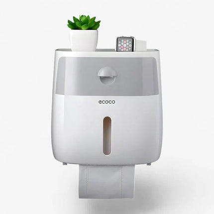 Wodoodporny Uchwyt na Papier Toaletowy z Dodatkowym Schowkiem – Uchwyt Bez Wiercenia, Nowoczesny i Funkcjonalny 12