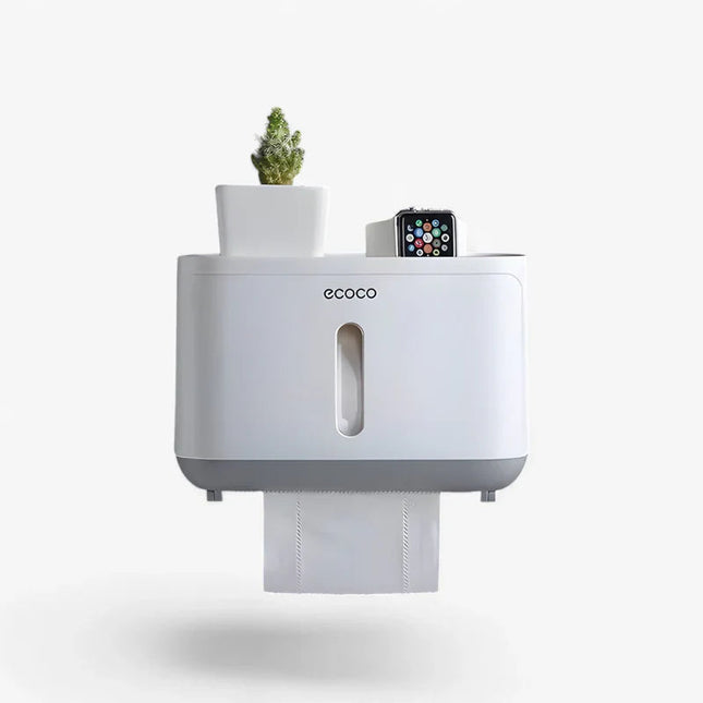 Wodoodporny Uchwyt na Papier Toaletowy z Dodatkowym Schowkiem – Uchwyt Bez Wiercenia, Nowoczesny i Funkcjonalny 13