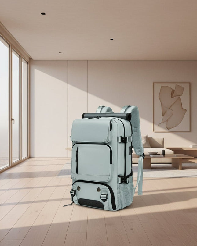 Wodoodporny plecak podróżny do samolotu z portem USB i dużą pojemnością – Ergonomiczna konstrukcja z oddzielną przegrodą na buty 1