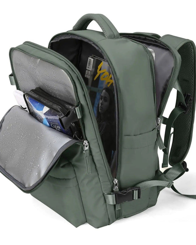 Wodoodporny plecak podróżny z ergonomicznymi paskami i przegrodą na laptopa – wytrzymały poliester 25 l 13