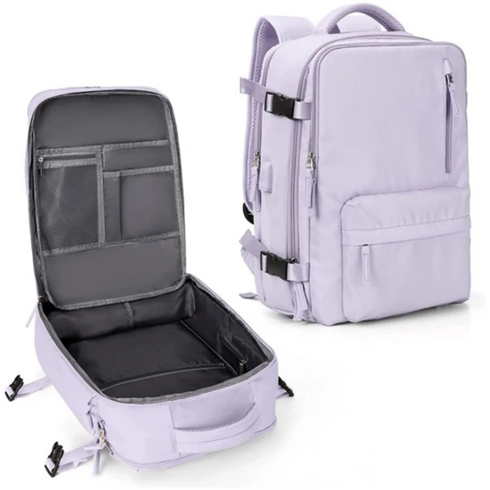 Wodoodporny plecak podróżny z ergonomicznymi paskami i przegrodą na laptopa – wytrzymały poliester 25 l 9