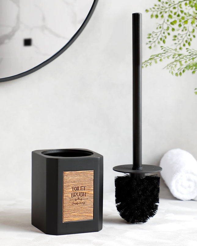 WoodLabel Essentials – 4-częściowy zestaw akcesoriów łazienkowych ze stylową drewnianą etykietą 2