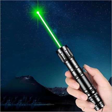Wskaźnik laserowy zielony 2000m z anodowanego aluminium, z funkcją ładowania przez USB i szybkim start 4