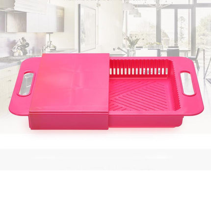 Wszechstronna Rozkładana Deska do Krojenia 3 w 1 z Durszlakiem i Miejscem do Przechowywania 4