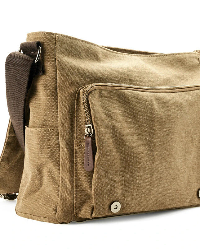 Wytrzymała Torba Męska na Ramię z Płótna – Przestronna Torba Codzienna z Regulowanym Paskiem 8