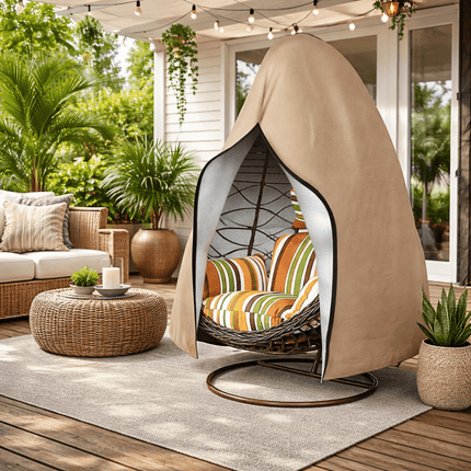 Wytrzymały Wodoodporny Pokrowiec na Krzesło do Jajka – Ochrona UV i Wiatroszczelna, Poliester Oxford 210D, 115×190 cm lub 230×200 cm 0