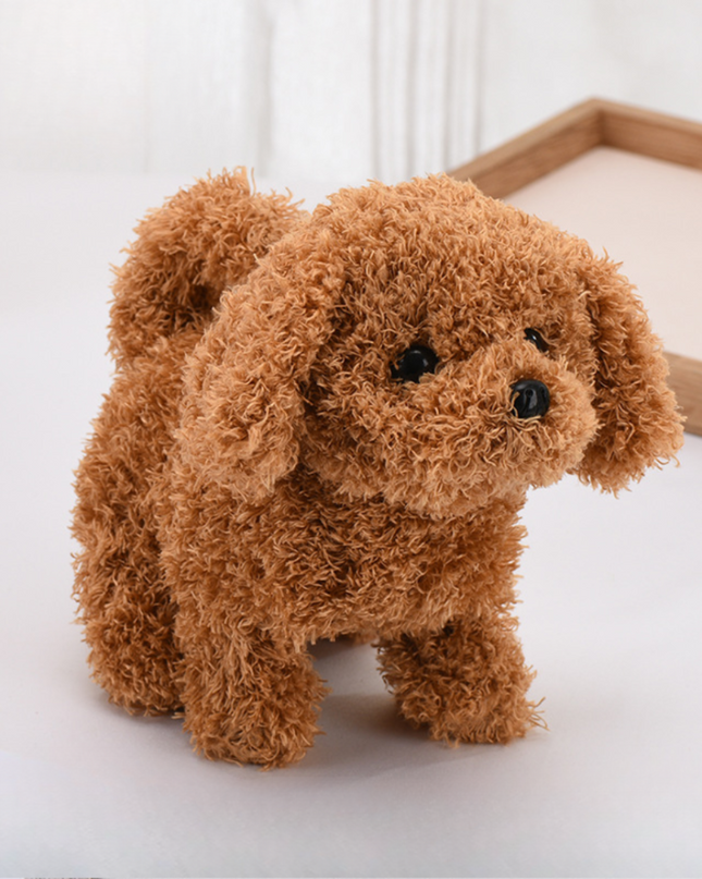 Zabawka-robot-szczeniak z realistycznymi ruchami – realistyczny interaktywny towarzysz – brązowo-biały 30 cm 0