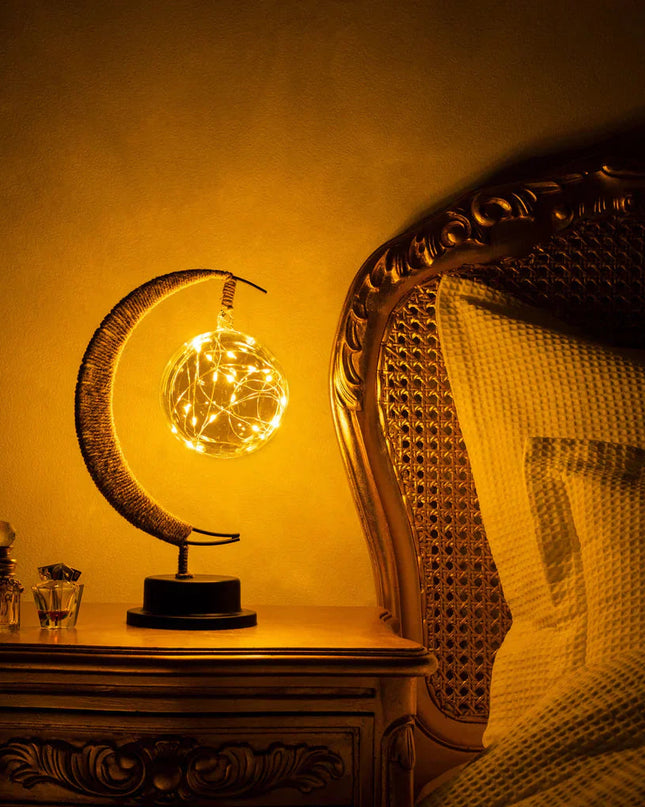Zaczarowana Lampa Księżycowa LED – Szkło, 27 cm, Miękkie Światło, Przenośna, Idealna do Sypialni i Salonu 6