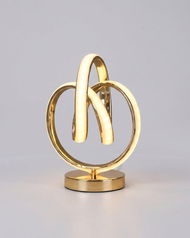 Zakrzywiona lampa stołowa LED z kompaktową podstawą, nowoczesny design, ciepłe światło, ideal 2