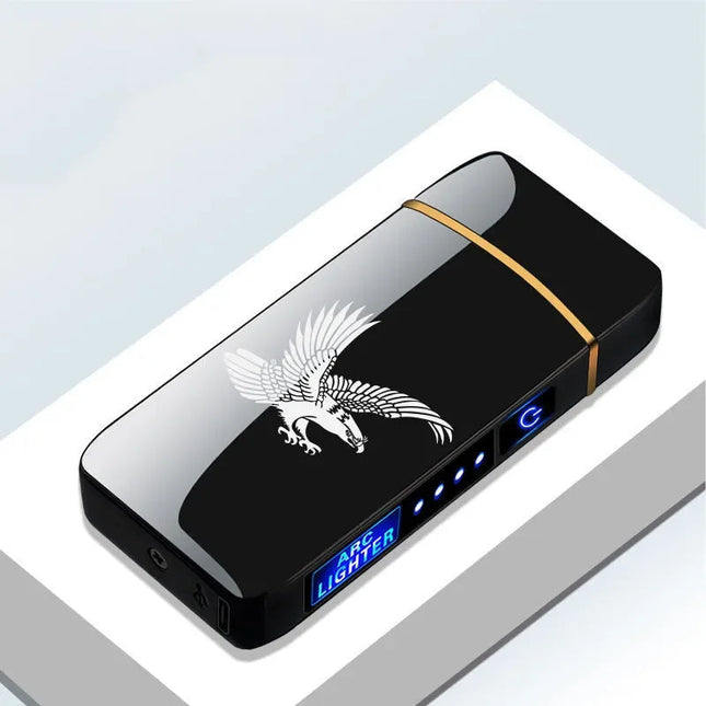 Zapalniczka plazmowa USB z podwójnym łukiem elektrycznym, wiatroodpornym płomieniem i czujnikiem dotykowym – elegancka metalowa obudowa 3