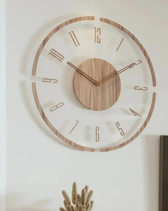 Zegar Ścienny Yara w Skandynawskim Stylu – Elegancki Zegar na Ścianę do Salonu z Drewna 2